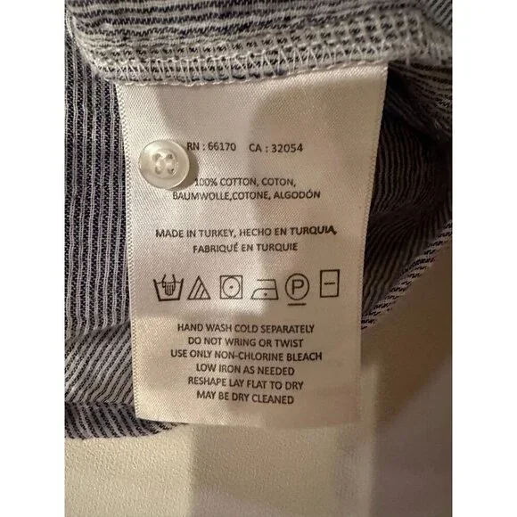 Maeve By Anthropologie Women’s Size Medium Popover Ruffled Blue Top Shirt Blouse - Picture 7 of 8